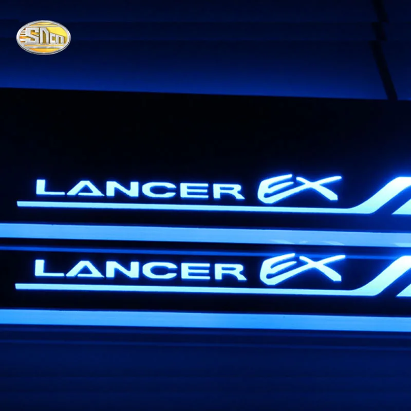 SNCN LED pohybujúce svetlo šúchať pedál pre Mitsubishi Lancer EX 2009-auto akryl led dvere, parapetné vitajte pedál