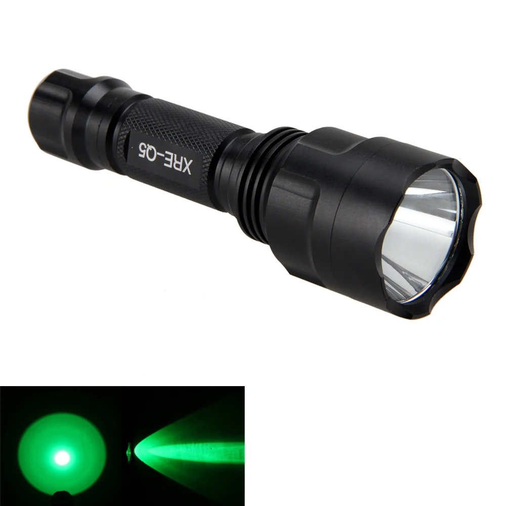 Taktické 5000Lm O5 Zelená LED Baterka Lov Svetlo, Pochodeň 1-Režim Lampy Osvetlenia 18650 Batérie