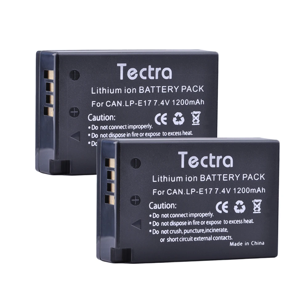 Tectra 2 ks LP-E17 akku Batérie + LCD USB Duálna Nabíjačka pre Canon EOS 200D 750D 760D 8000D 800D M3 M5 Rebel T6i T6s KISS X8i