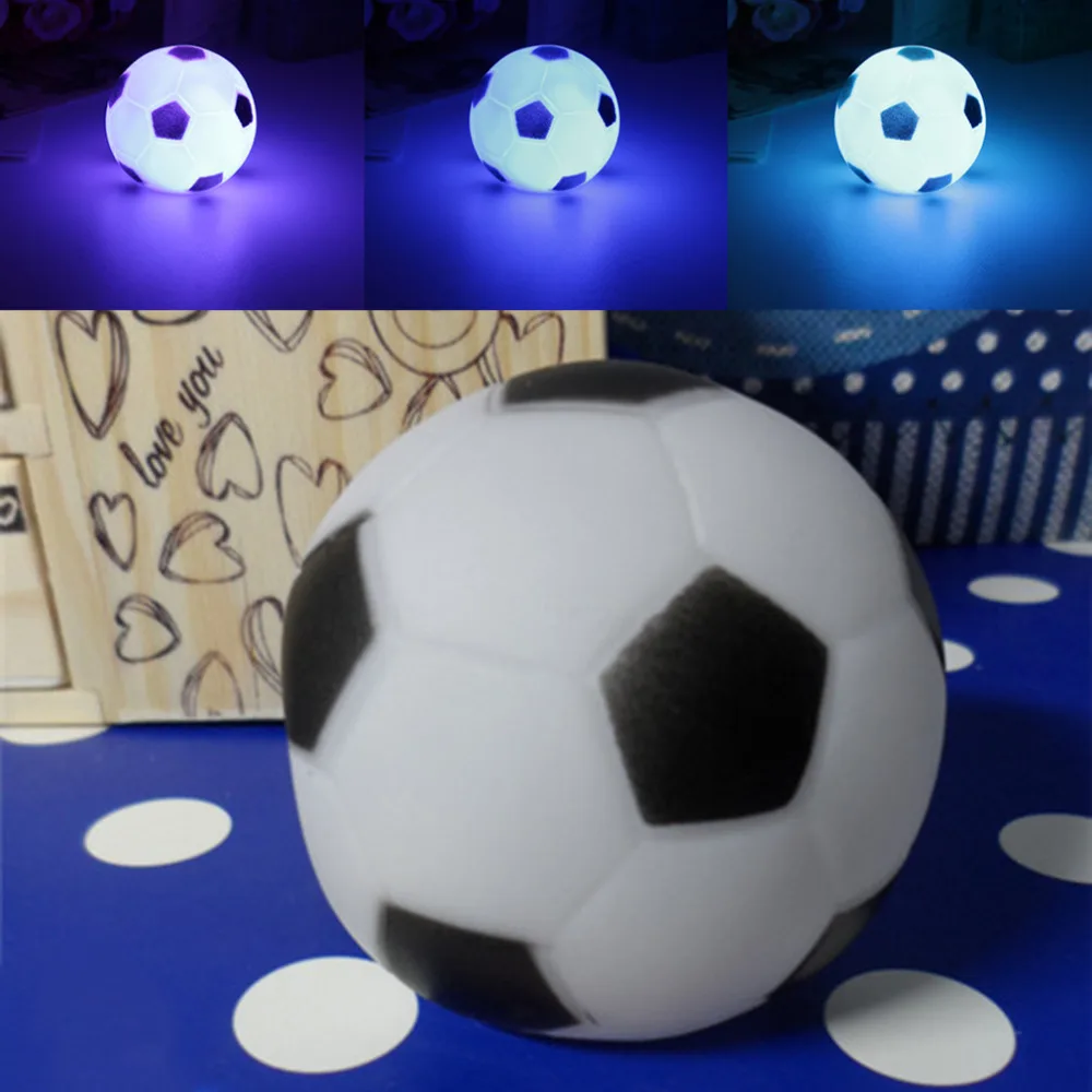 Top kvalita Farieb Mení na futbal, LED Nočné Svetlo Náladu Strany Vianočné domáce Dekorácie nočného lampa skvelý darček pre deti