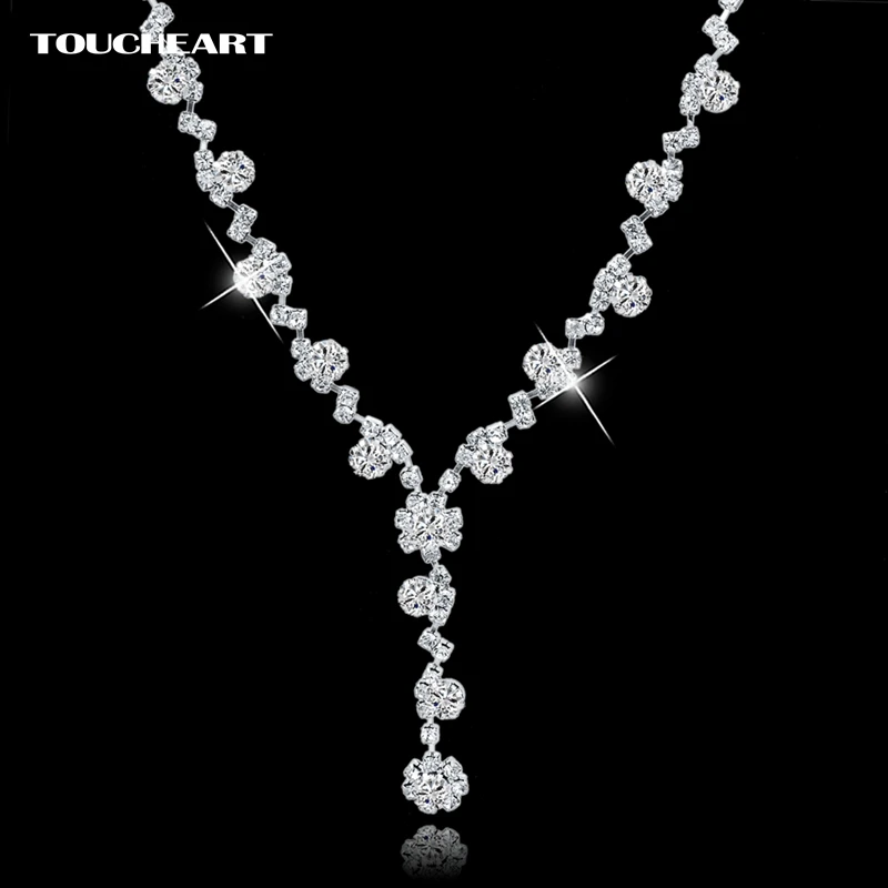 TOUCHEART Elegantné Vyhlásenie Choker Náhrdelníky Crystal Kvet náhrdelníky & prívesky Pre Ženy, Strieborná farba Etnických Šperky Sne150797