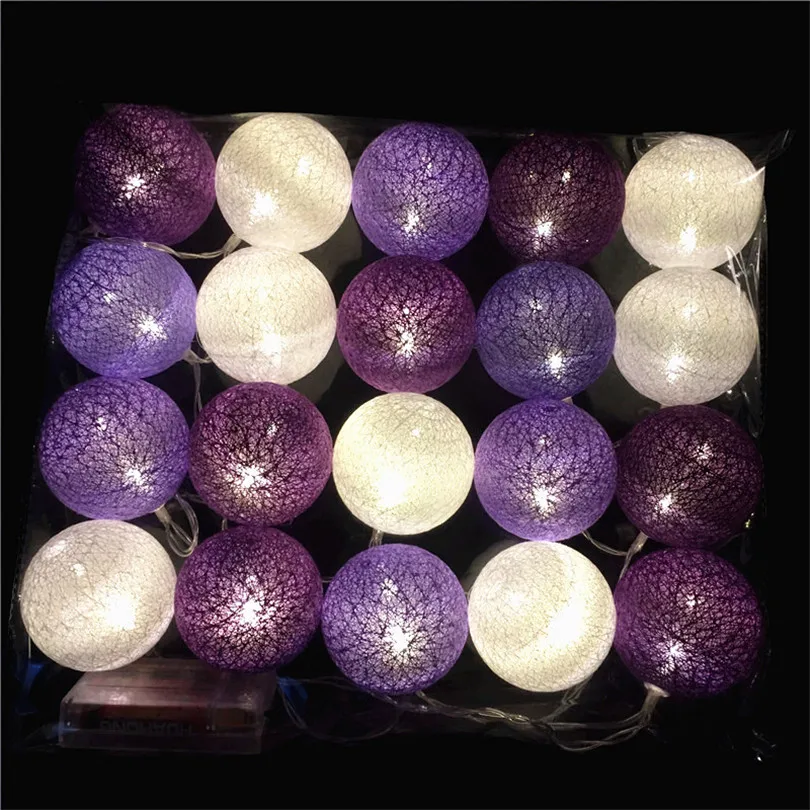 Trecaan 10/20/30pcs LED Bavlna Loptu String Svetlá Pre Terasa Svadobné Party Vianočné Natal Garland Dekor
