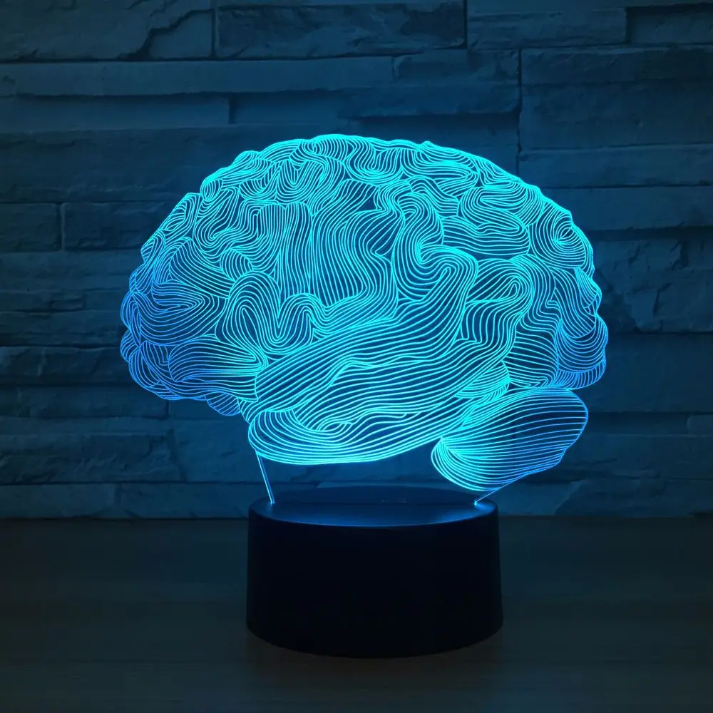 USB Novinka Svetlo Mozgu Carebellum 3D Optické Ilúzie Lampa 7 Farby Nočného Dotykový Stôl Tabuľka Svetlo Home Office Dekor