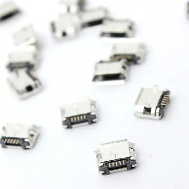 Veľkoobchod Kvalitné 20 Ks Micro USB Typ B Ženské 5 pin SMT Umiestnenie SMD DIP Zásuvky Konektora Zapojte Adaptér