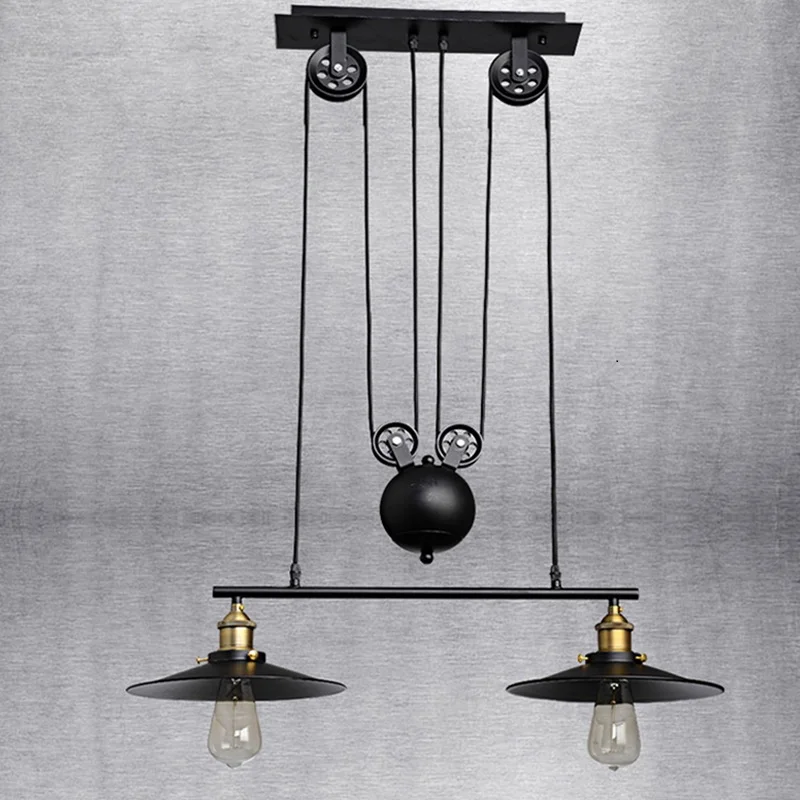 Vintage prívesok svetlá Železa Kladka Lampa Bar Domáce Dekorácie E27 Edison Svietidlá,Doprava Zdarma