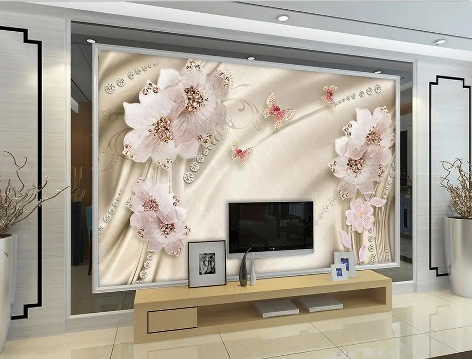 Vlastné 3d tapeta Luxusné kvety, 3d foto tapety, obývacia izba, kúpeľňa nástenné maľby netkaných tapiet moderné