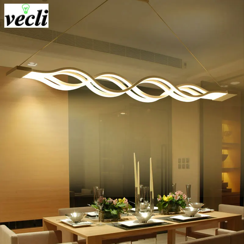 Vlna dizajn moderná jedáleň Studyroom prívesok svetlo , led osvetlenie, AC 85-260V 80W kuchyňa prívesok svietidlo svietidlo bar