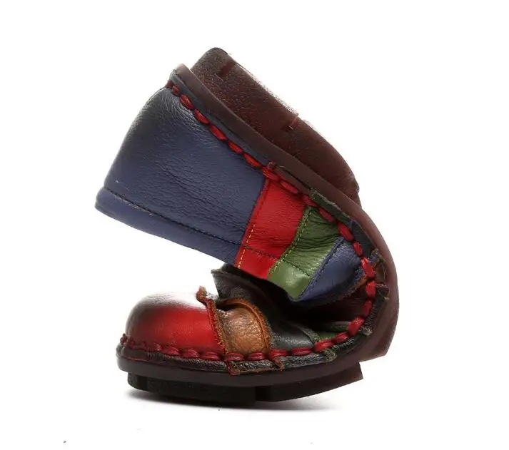 XGRAVITY Kvalitné Originálne Kožené Topánky, Elegantné Zmiešané Farby Žien Ploché Topánky Pestré Etnické Dizajn Hand-Made Lady Obuvi A033