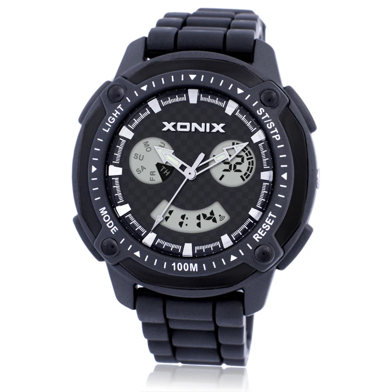 XONIX Značky Hodinky Luxusné Mužov Relogio Masculino LED Digitálne Potápanie, Plávanie Reloj Hombre Športové Hodinky z Nerezovej Ocele 100M