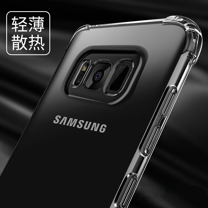 YKSPACE Crystal Clear Mäkké Silikónové TPU puzdro Pre Samsung Galaxy S7 Okraji S8 S9 Plus Poznámka 8 Zadný Kryt Anti Šok Poškriabaniu
