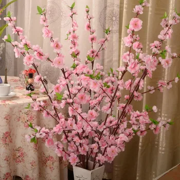 1 KS 123cm Veľké Umelé Kvety Peach Blossom Simulácia Kvet Pre Svadobné Dekorácie falošné Kvety Domova