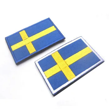 1 Kus 3D Výšivky Švédsko Vlajka Patch Batoh Taška Bunda Remienok Odznak Špeciálna Náplasť na Oblečenie Hák a Slučky Nálepky