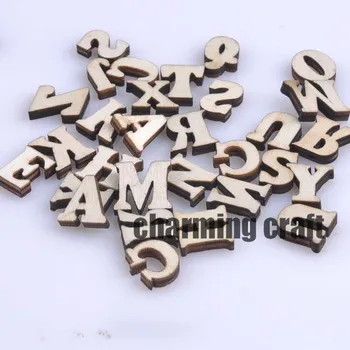 100ks 16 Zmiešané A-Z Listu&abecedy Prírodné drevené Scrapbooking Carft pre dekorácie MT0693