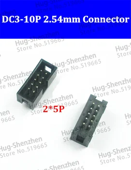 100ks/veľa DC3-10P JTAG ISP zásuvky rovno IDC Poľa hlavičky konektor 10Pins 2x5 2.54 mm Ihrisku Poľa hlavičky 10P žena connecto