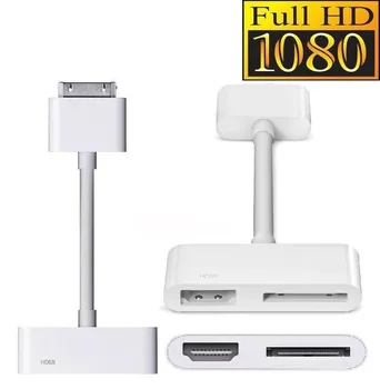 1080P Dock Konektor-HDMI HDTV TV Adaptér Kábel pre Apple iPad 2 3 iPhone 4 4S, iPod