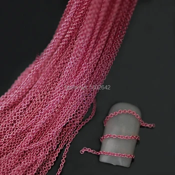 10m nechtov reťazca Módny dizajn DIY Metalickej ružovej Farby Malé Reťazca Tipy, Nail Art, Ozdoby