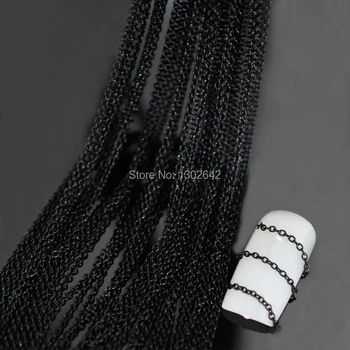 10m pásov plechový klasická čierna pleseň reťazca Akryl Drobné Linky Dizajn DIY Dekorácie Nechtov Umenie Tip Dlhú Reťaz 10M s dopravou zadarmo