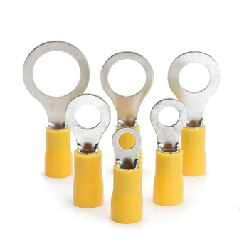 10PCS Žltá Gumy, PVC Svorky Izolovaných Krúžok Konektor RC 4.0-6.0 mm 12-10AWG M5, M8, M10 ▼ M13
