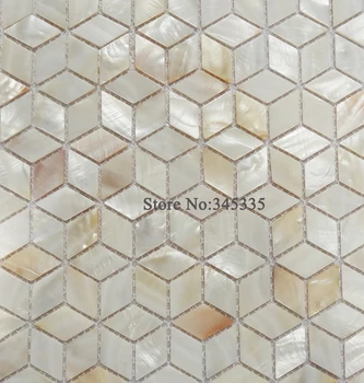 11PCS Kosoštvorec shell mozaiku dlaždíc, prírodnej perlete dlaždice, kuchyňa, sprcha kúpeľňa dekoratívne steny backsplash dlaždice veľkoobchod