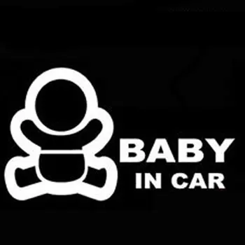 15.5 CM*8.7 CM Cartoon Auto Nálepky, Reflexné Vinyl Styling Dieťa V Aute Otepľovanie Auto Nálepky Baby na Palube Black/Sliver, C8-0084