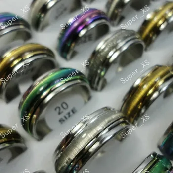 15pcs veľkoobchod šperkov prsteň Zmiešané veľa ženy muži celkom cat-eye & nehrdzavejúcej ocele, prstene LR221 doprava zadarmo