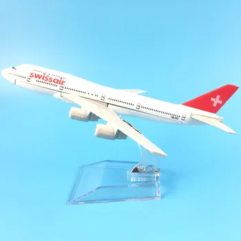 16 cm Zliatiny Kovov Swiss Air Swissair Airlines a Boeing 747 B747 200 Dýchacích ciest Lietadlo Model Lietadla Model W Stand Lietadla Darček