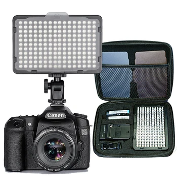 176 ks LED Svetlo pre DSLR Fotoaparát, Videokamera neprerušované Svetlo, Batériu a Nabíjačku USB, puzdro Fotografia Foto Video Studio
