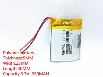 1pcs 3,7 V 350mAh 502530 Lithium Polymer Li-Po Nabíjateľná Batéria Pre KUTILOV, Mp3, GPS, PSP bluetooth headset konektor pre slúchadlá