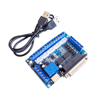 1pcs MACH3 rytie stroj CNC 5 os stepper motor ovládač rozhrania doska s optocoupler izolácie blue board + USB kábel