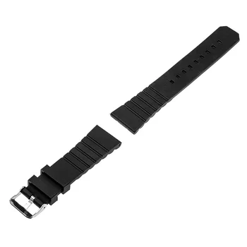 20 mm 22 mm 24 mm Čierne Silikónové Gumy Watchband Univerzálny Náhradný Sledovať Kapela Živice Náramok z Nerezovej Ocele Pracky Popruhu