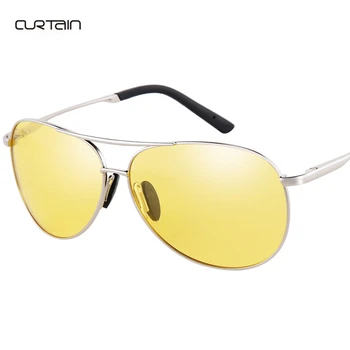 2017 Klasické muž módne HD Polarizované slnečné Okuliare nové žlté šošovky nočné videnie jazdy okuliare outdoorové športy, anti-uv okuliare