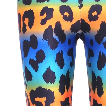 2017 Ženy Farebné Pruhy Leopard Tlač Legíny Slim Fit Tenké Elastické Polyester Cos Strana Nohavice Bežné Nohavice Drop Shipping