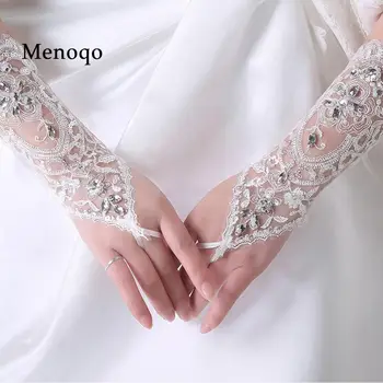 2018 Na sklade Opera Rukavice Svadobné svadobné doplnky Bezprstové Korálkové svadobné rukavice