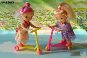 2ks/set 1:12 domček pre bábiky Hračky Kolobežka Mini Hračka pre Barbie Doll House Dievčatá Narodeninám Bábiky Príslušenstvo sa Hodí pre Kelly Bábiky