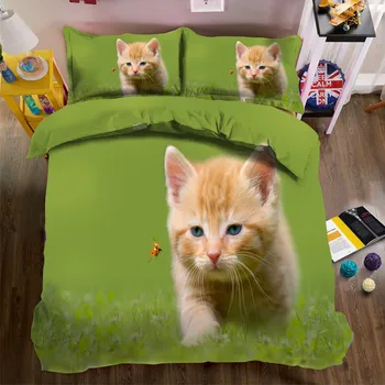 4/6pcs Luxusná posteľná bielizeň nastaviť 3D mačka obliečky kryt nastaví Nám veľkosť super King bed bielizeň, obliečky