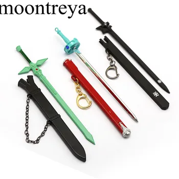 4 Farby Sword Art Online Meč Keychain Kovové Tung ľudí Asuna Kirito Krúžok Držiak Mužov Osobné Chaveiro Anime Keychain