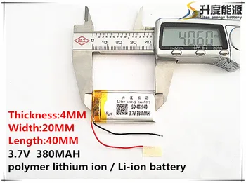 5 ks [SD] 3,7 V,380mAH,[402040] Polymer lithium ion / Li-ion batéria pre HRAČKA,POWER BANKY,GPS,mp3,mp4,mobilný telefón,reproduktor