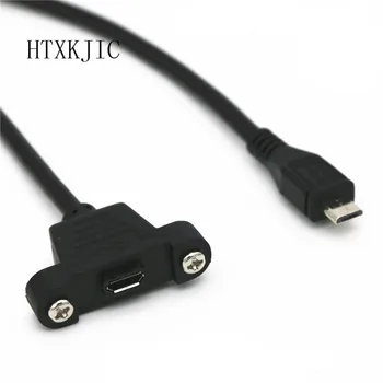 5 Pin Micro USB Mužov a Žien Rozšírenie Synchronizáciu Údajov Napájania, nabíjací Kábel s Skrutky Zamknúť Panel Mount 30 cm