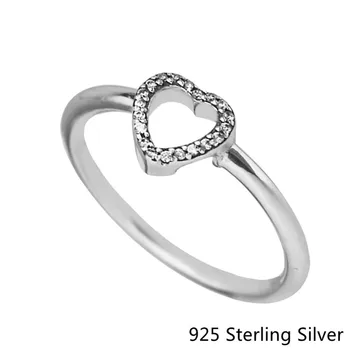 925 Sterling Silver Krúžky Európsky Štýl Šperky Puzzle Srdce Rám Krúžok Pre Ženy Pôvodného Módny Charms CKK