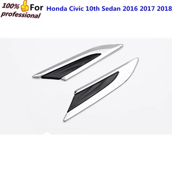 ABS chrome strane Blatník Bočné Svetlo Logo Krídlo Flitrami prieduch Shark panel výbava stick 2ks Pre Honda Civic 10. Sedan 2016 2017 2018