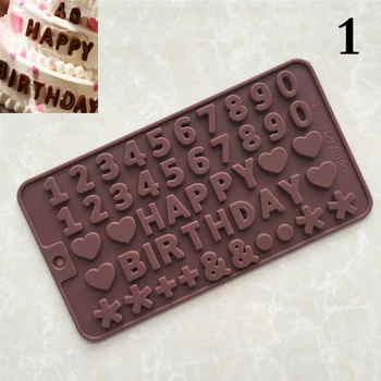 Anglická Abeceda Silikónové Formy Happy Birthday Písmená Cake Decor Formy DIY Čokoládové Cukrovinky Cukor, Ľad Formy na Pečenie Nástroj