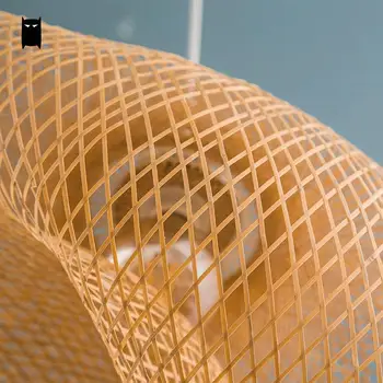 Bambusové Ratan Wicker Vlna Tieni Prívesok Svietidlo Rustikálny Vintage Japonský Lampa Pozastavenie Domáce Vnútorné Jedálenský Stôl Izba
