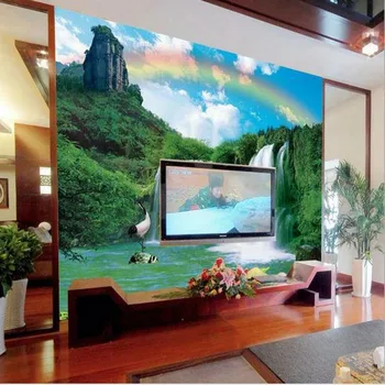 Beibehang obývacia izba gauč stereoskopické 3D TV nástennú maľbu, tapety pozadia zelená tapeta abstraktných de parede foto tapety