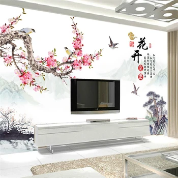 Beihang Vlastné Fotografie ako Tapety, Kvety, bohatá slivka Čínsky TV pozadie abstraktných de parede para quarto papier peint tapety