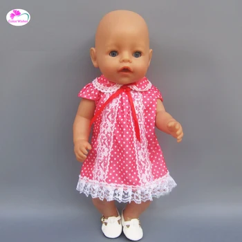 Biela červená plazenie oblečenie, Oblečenie pre bábiky hodí 43 cm Baby Born zapf bábika pre Dieťa narodeninám