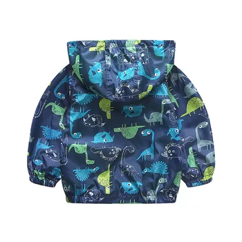 Chlapec Aminals Bundy Deti Jeseň Oblečenie Baby Chlapci Coats Deti Dinosaura Tlač Bunda S Kapucňou Batoľa Jar Vrchné Oblečenie Oblečenie