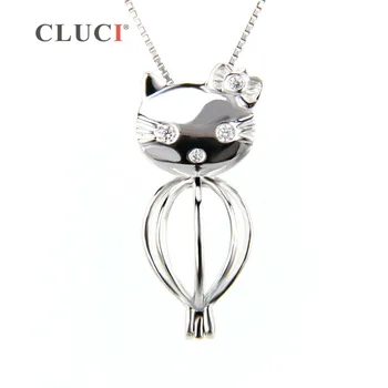 CLUCI krásne Hello Kitty klietky prívesok 925 sterling silver očarujúce Mačka Medailón Náhrdelník s príveskom, 3ks