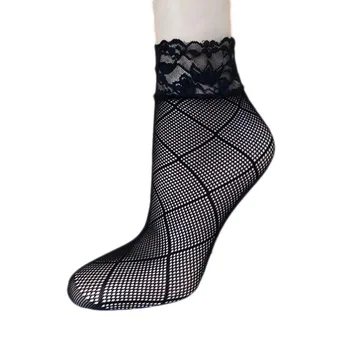 [COSPLACOOL]2017 Módne Sieťované Čierne Ponožky Ženy, Dievčatá, jemná Čipka Leica Krátke Ponožky Duté Z Oka Ponožky Novinka Meias