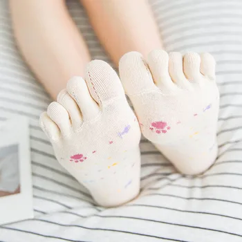 [COSPLACOOL]Roztomilé Ryby Vzor Ponožky Ženy Candy Farby, Módne Päť Prstov, Okraja Harajuku Meias Tvorivé Calcetines Mujer