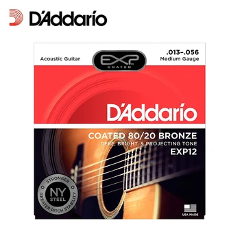 D ' Addario EXP12 s NY Ocele 80/20 Bronze Akustická Gitara, Struny, Potiahnuté Médium, 13-56 Daddario Gitara String(S 2ks tipov)